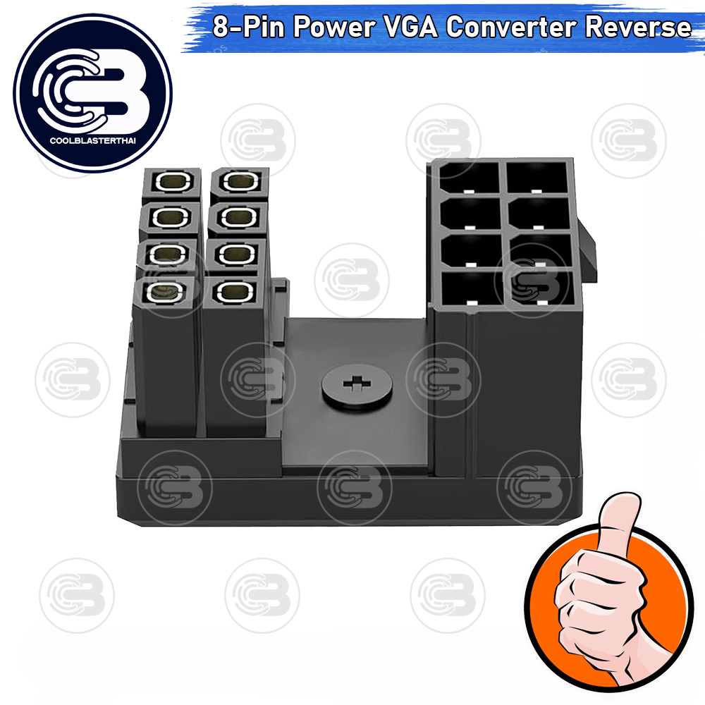 [CoolBlasterThai] Cable Management GPU 8 Pin U-TURN 180 Degree Connector (REVERSE) BLACK