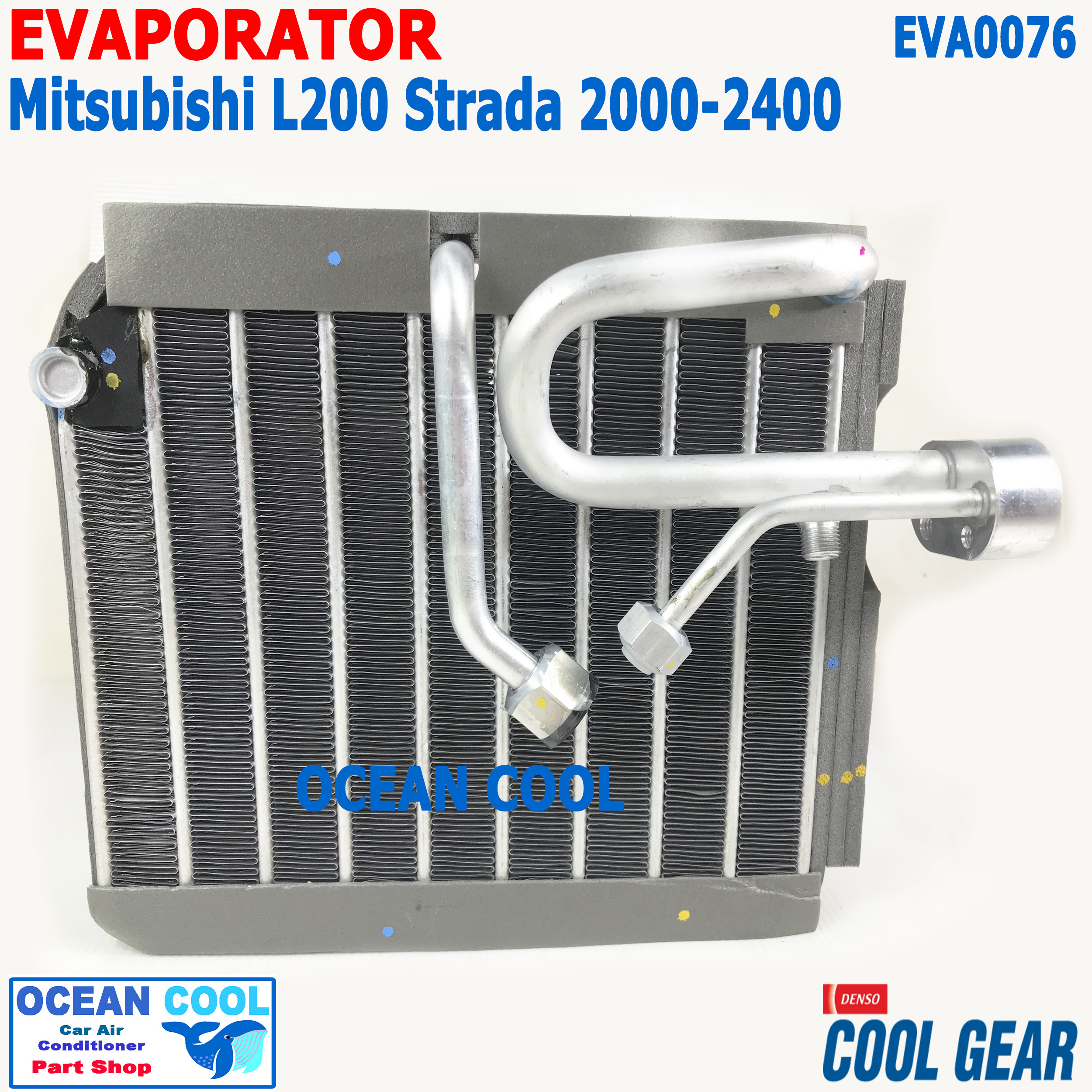 คอล์ยเย็น มิตซูบิชิ สตราด้า 2000 - 2004 EVA0076 COOL GEAR แท้ TG446600-32114W แกรนดิส ,จีวากอน Evaporator for Mitsubishi L200 Strada G-Wagon Grandis รุ่นโบลเวอร์ใบพัด 1 ข้าง ตู้แอร์