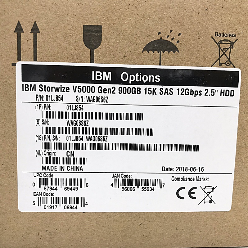 NEW, IBM 01LJ854 / 01LJ859 / 2078-AC59 [TorCompTH Thailand - ขาย จำหน่าย ราคา] IBM 900GB 15K 12Gb SAS 2.5IN HDD for IBM 2078-124 V5010 V5000 Gen2