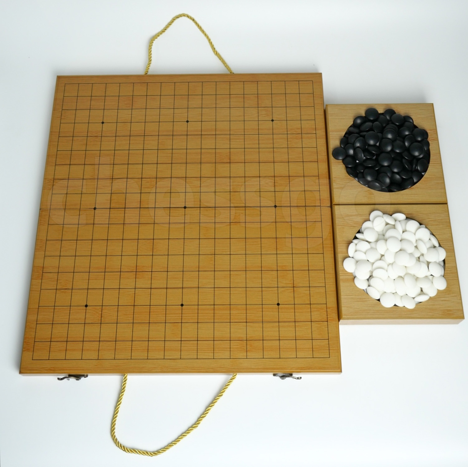 ชุดหมากล้อมไม้ Gift Box Go Set (กระดานไม้ไผ่19เส้นGift Box+ถาดไม้+เม็ดเมลามีน)