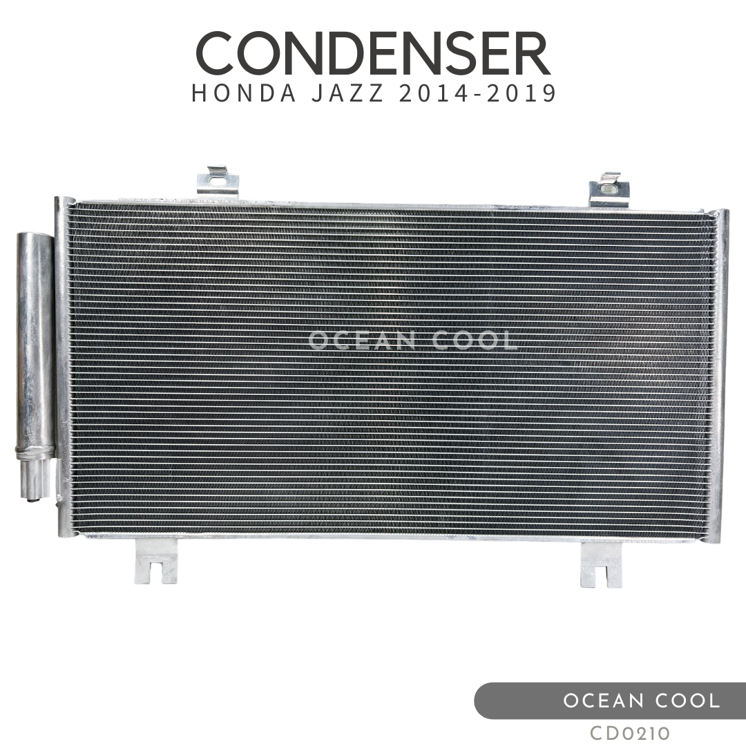 แผงแอร์ ฮอนด้า แจ๊ส ปี 2014 - 2019 พร้อมไดเออร์ CD0210 CONDENSER HONDA JAZZ GK ’14-’19 แผงรังผึ้งแอร์ แผงคอยล์ร้อน คอยล์ร้อน คอนเดนเซอร์