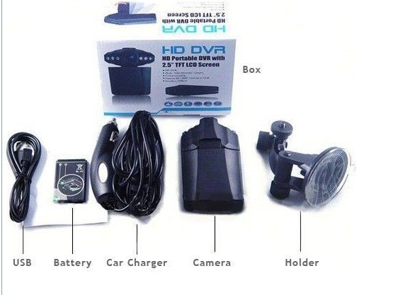 กล้องบันทึกภาพติดรถยนต์ HD 2.5" TFT LCD Screen ถ่ายมุมกว้าง 270° อินฟาเรท IR Night vision