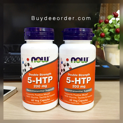 Now Foods High Potency 5-HTP with Glycine, Taurine & Inositol 200 mg 60 Vcaps. ลดอาการเครียด,วิตกกังวล,ซึมเศร้า บรรเทาอาการไมเกรน (Pre-order)