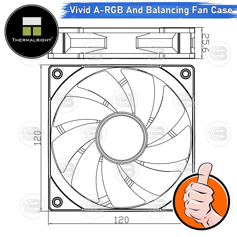 [CoolBlasterThai] Thermalright TL-C12W-S V3 A-RGB Fan Case (size 120 mm.) ประกัน 3 ปี