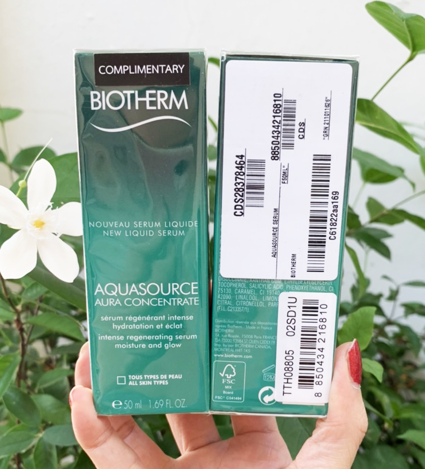 Biotherm Aquasource Aura Concentrate 50ml. เซรั่มสูตรใหม่ เนื้อสัมผัสแบบ Bi-phase