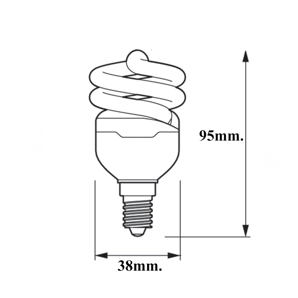 หลอดประหยัดไฟทอนาโด 8W CDL/WW E14 PHILIPS