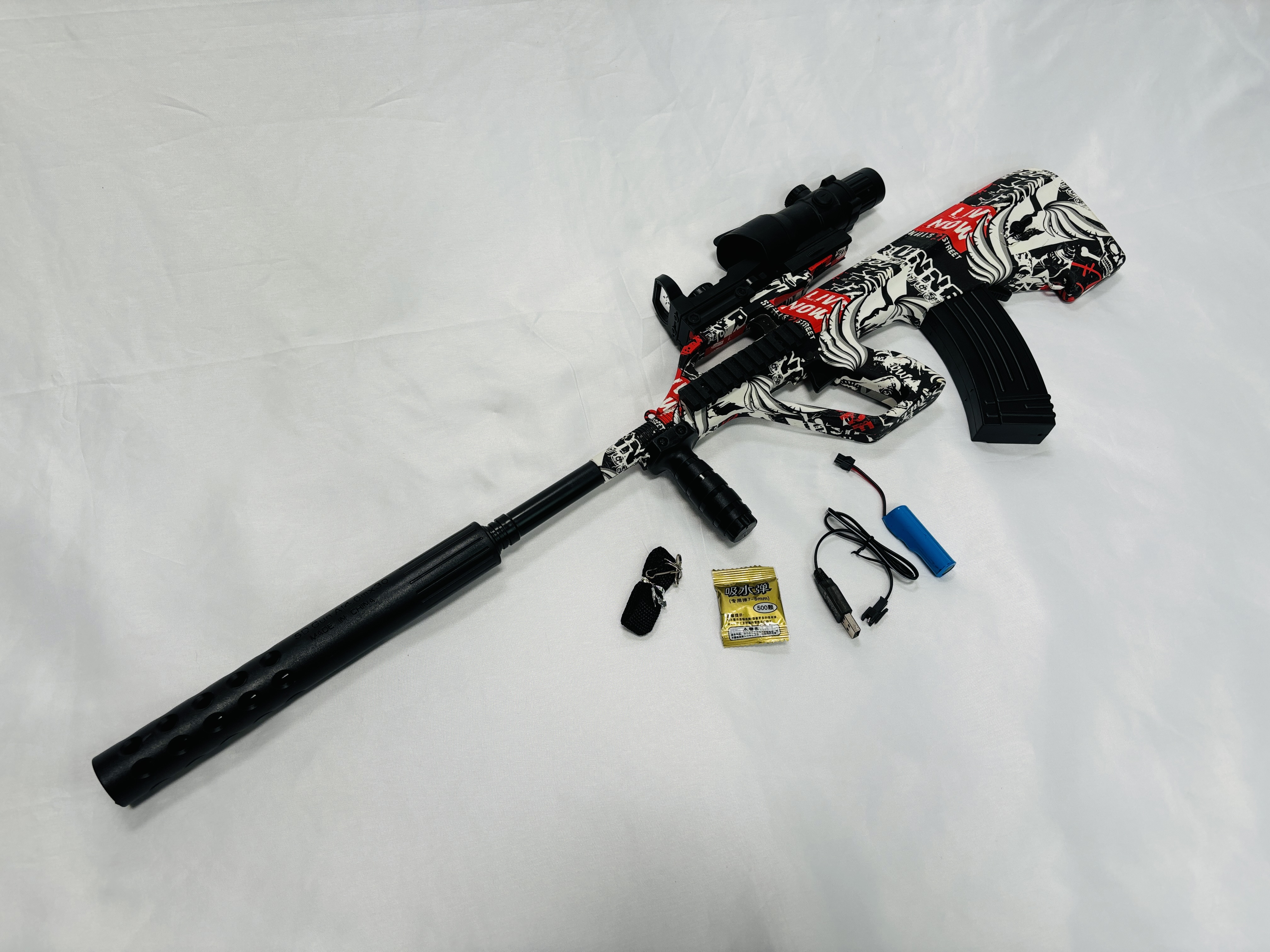 ปืนเจลไฟฟ้า รุ่น AUG ระบบยิงรัวแบบไฟฟ้า(แถมกระสุนเจล 10000 นัด)