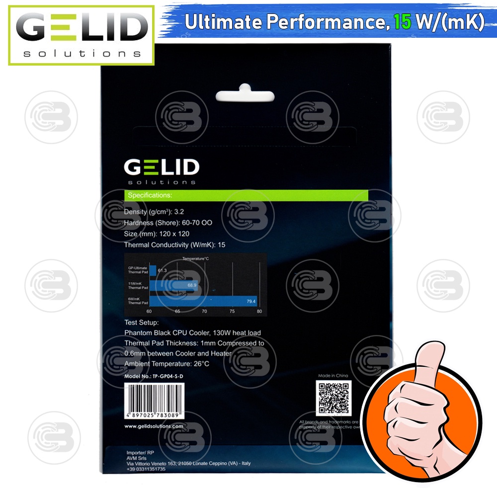 [CoolBlasterThai] GELID GP-ULTIMATE Thermal Pad 120x120x2.0 mm./15.0 W/mK (TP-GP04-S-D)