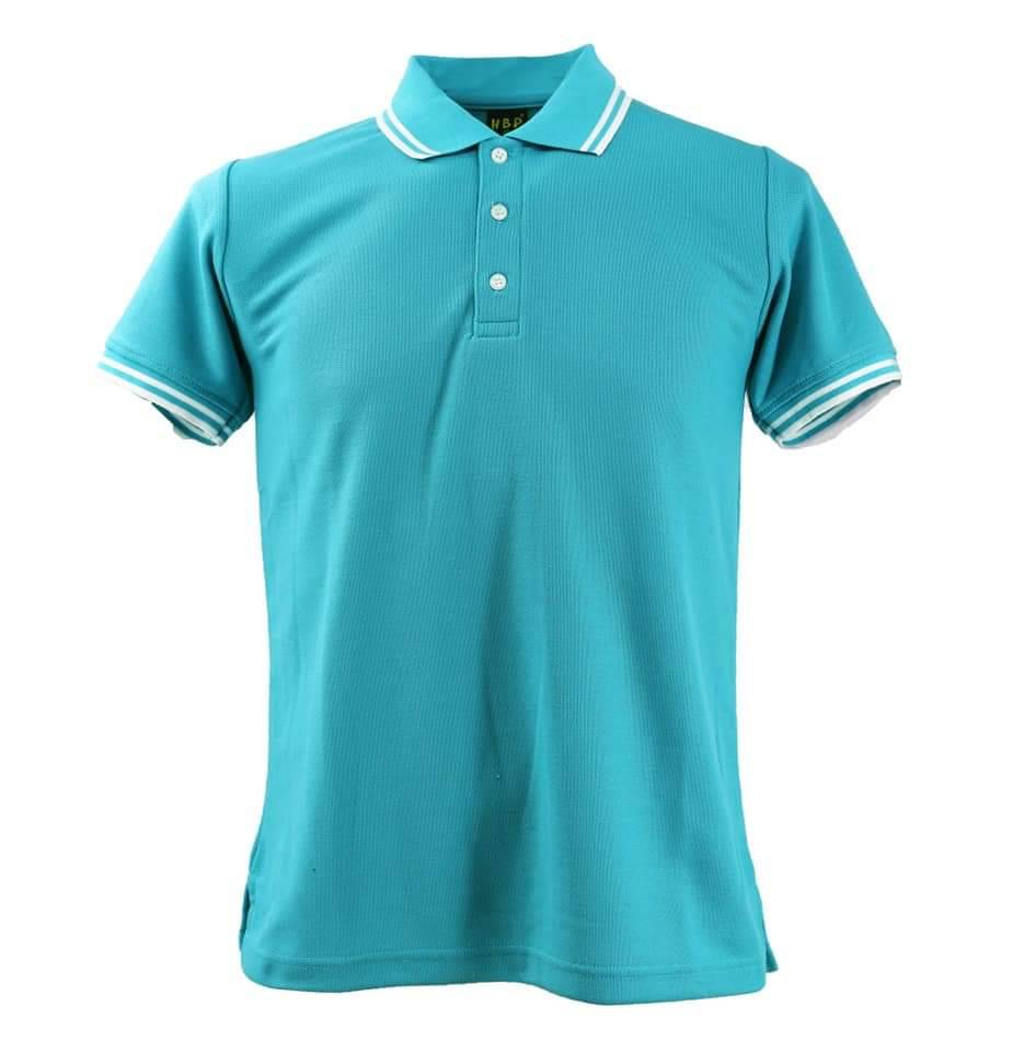 HBP POLO เสื้อโปโล เสื้อคอปก เขียวมิ้นขลิบขาว มีทั่งทรงชาย-หญิง