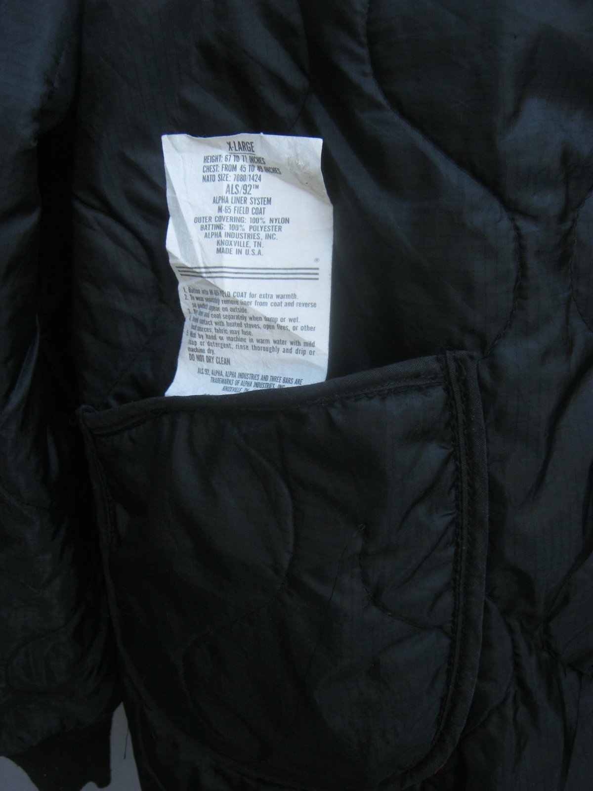 M65 เสื้อซับใน รุ่นใหม่ LAS/92