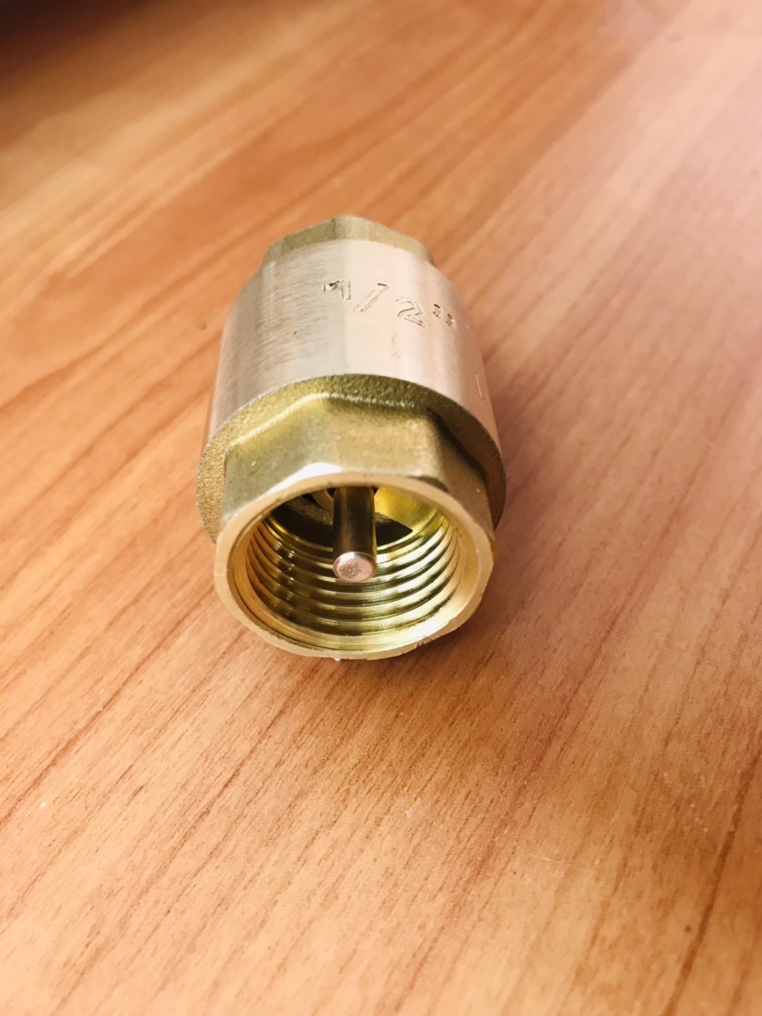 เช็ควาล์วกันกลับทองเหลือง ขนาด 1/2 นิ้ว เกลียวใน-ใน ( Brass Check Valve 1/2" Female to Female Thread )#00006
