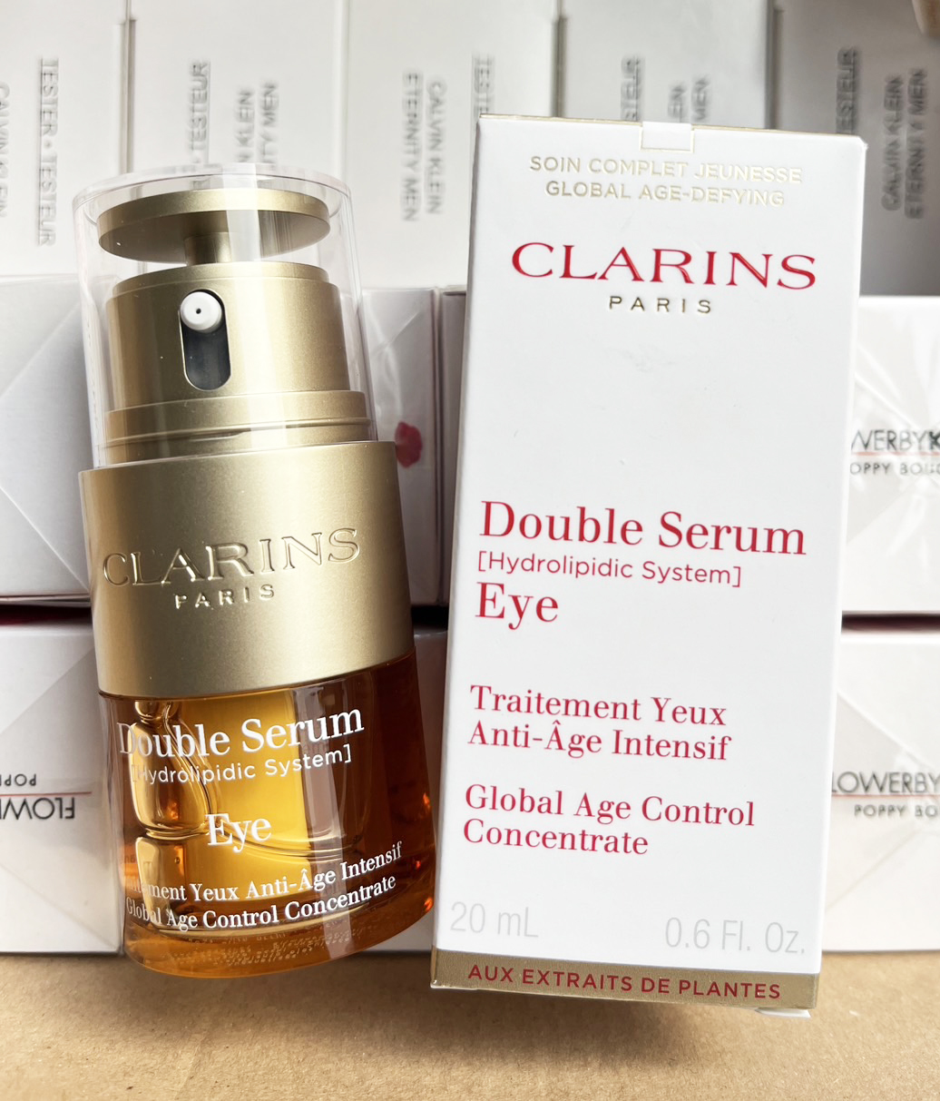 Clarins Double Serum Eye Global Age Control Concentrate 20ml. อายเซรั่ม เซรั่มบำรุงรอบดววงตา