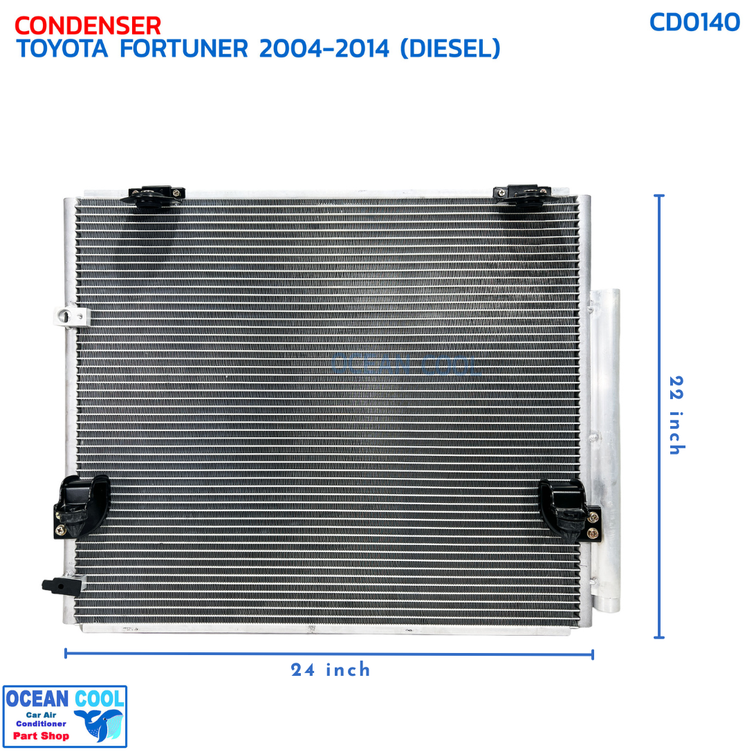 แผงแอร์ โตโยต้า ฟอร์จูนเนอร์ ปี 2004-2014 เครื่องดีเซล CD0140 CONDENSER TOYOTA FORTUNER '04-14 DIESEL แผงรังผึ้งแอร์ แผงคอยล์ร้อน คอยล์ร้อน