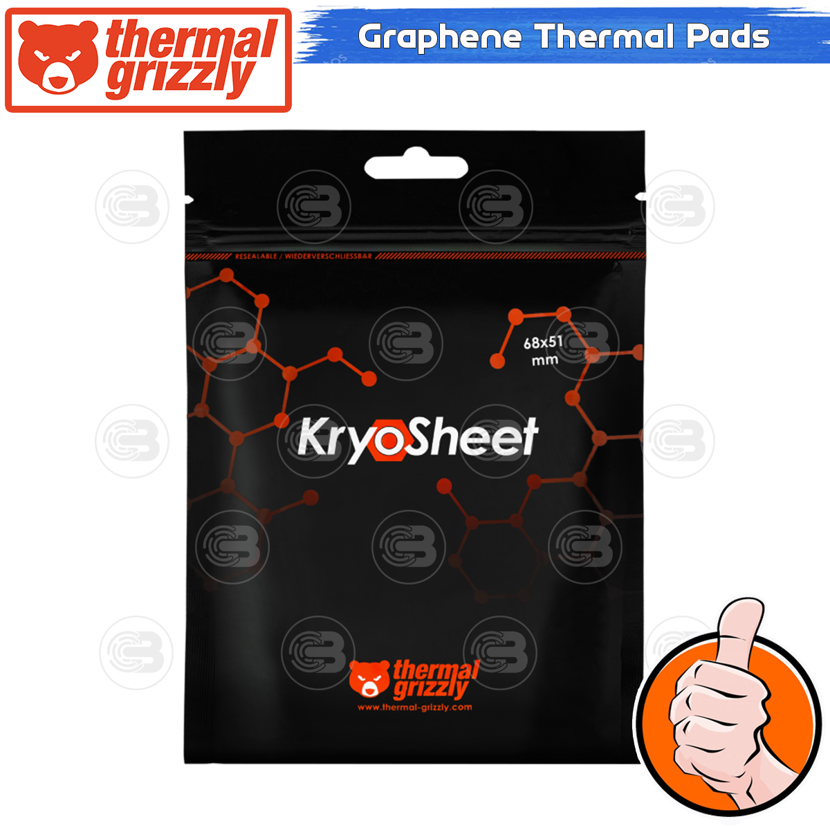 [CoolBlasterThai] Thermal Grizzly KryoSheet Graphene Thermal Pad 68x51x0.2 mm. (Threadripper/Epyc/Xeon)