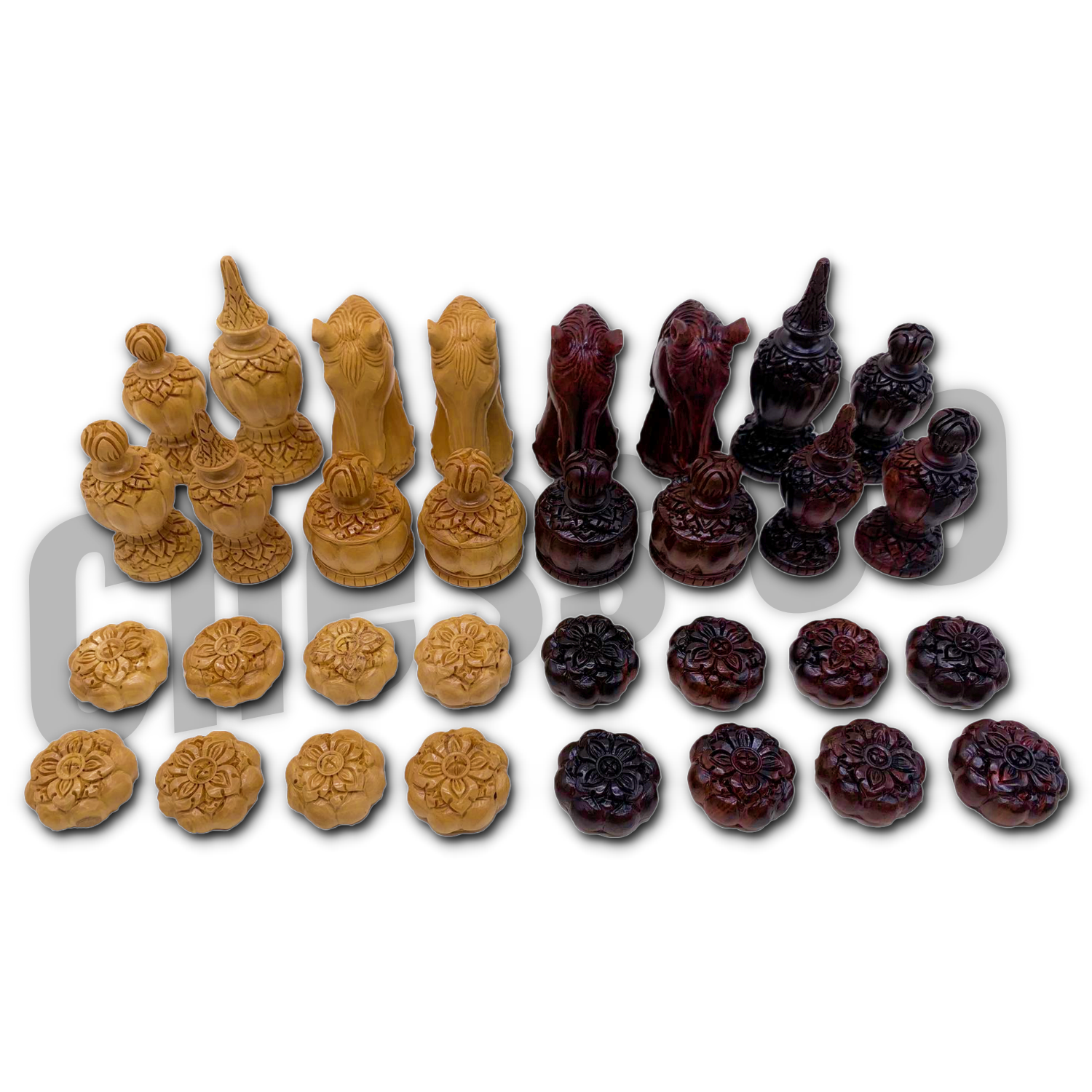 ตัวหมากรุกไทยไม้เนื้อแข็ง รุ่น Champion set C