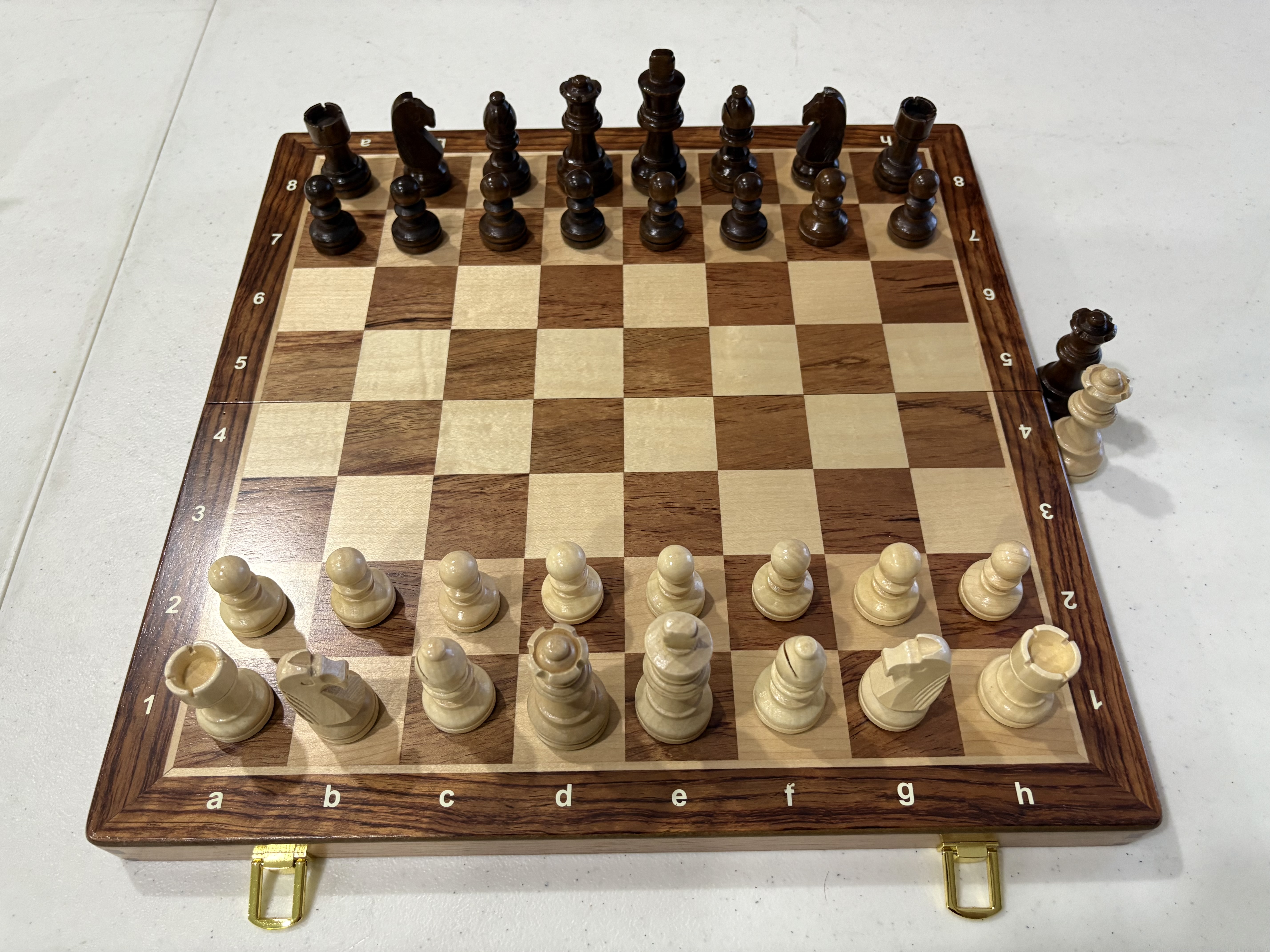 ชุดหมากรุกสากลไม้rosewood+maple Gold Knight Wooden Chess Set 71