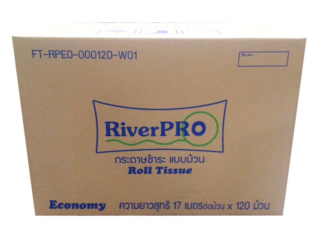 กระดาษชำระ Jumbo roll River Pros JRT1Ply*600ม.