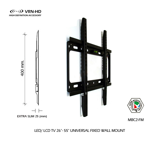 MBC2-FM ขาแขวนทีวี LCD,LED TV 26 - 63 นิ้ว แบบ Extra Slim 25(mm), Max VESA 400x400 mm., Weight Capacity 45 Kg.