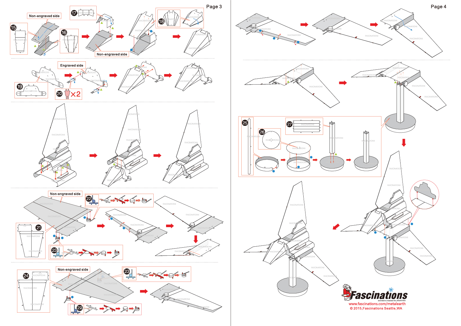 Lambda-class T-4a Shuttle Model - Star Wars โมเดลโลหะ DIY