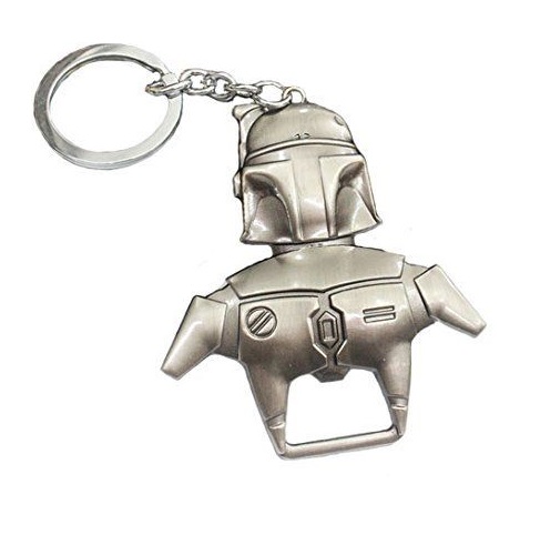 พวงกุญแจ ที่เปิดขวด โลหะ Boba Fett สีเงิน - Star Wars Keychain