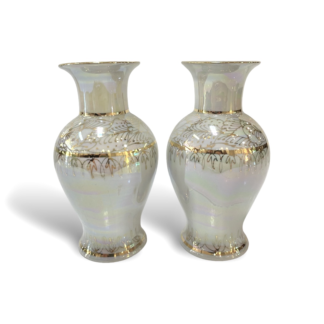 ชุดเบญจรงค์ สีขาวมุก ขนาด 6 นิ้ว