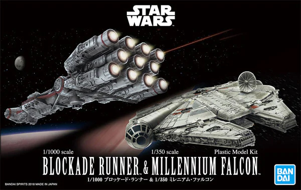 1/1000 Blockade Runner & 1/350 Millennium Falcon BANDAI - Star Wars