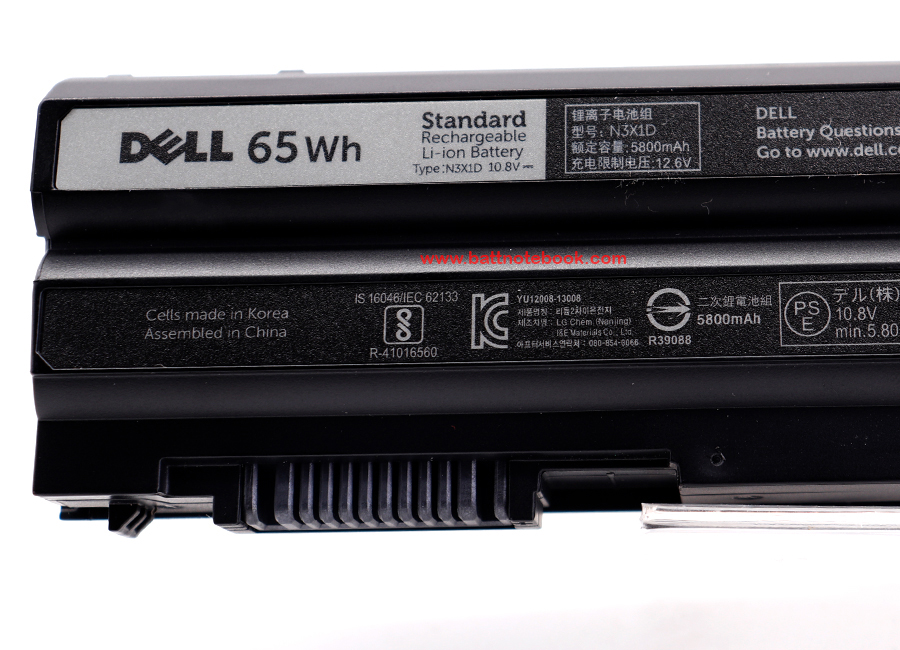 Battery DELL Latitude E6540 65Whr N3X1D แบตเตอรี่โน๊ตบุ๊ค DELL Latitude E6540 แบตแท้ ตรงรุ่น ตรงสเปค รับประกันศูนย์ Dell Thailand ราคา พิเศษ