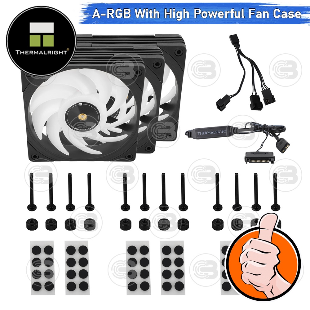 [CoolBlasterThai] Thermalright TL-B12-S (3 PCS) 2000+RMP A-RGB Static Pressure Fan Case (size 120 mm.) ประกัน 3 ปี