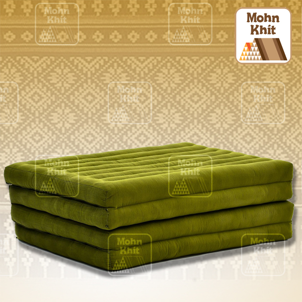 ที่นอนขิด 4 พับใหญ่สีพื้นเขียวใบตองอ่อน 80x180x7Cm , Thai Folding mattresses Our traditional Thai Mattress is hand stuffed with natural kapok.