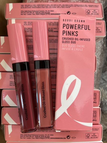 เซตลิปกลอส Bobbi Brown Powerful Pinks Crushed Oil-Infused Gloss Duo 6ml.x2