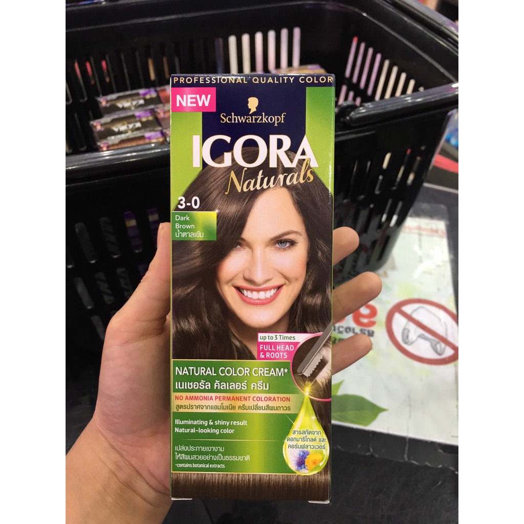 แท้พร้อมส่ง‣ Schwarzkopf IGORA Naturals กล่องเขียว ครีมเปลี่ยนสีผม อีโกร่า เนเชอรัล ไม่มีแอมโมเนีย