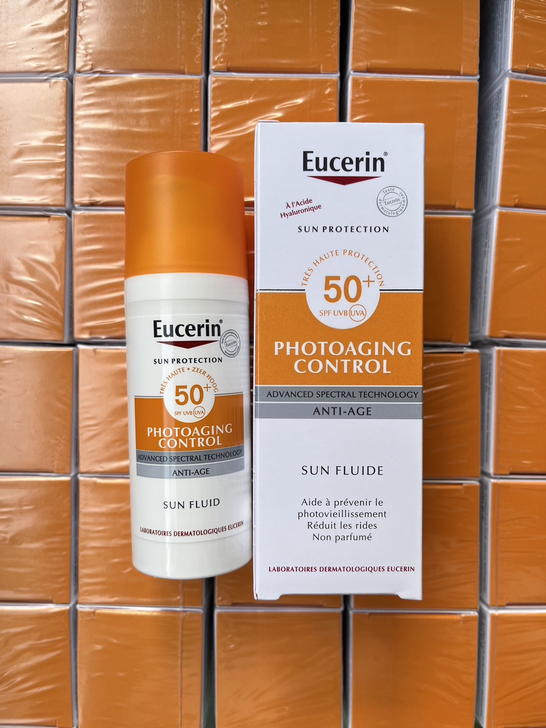 Eucerin PhotoAging Control Sun Fluid SPF 50+ 50ml. ครีมกันแดดช่วยลดเลือนริ้วรอย