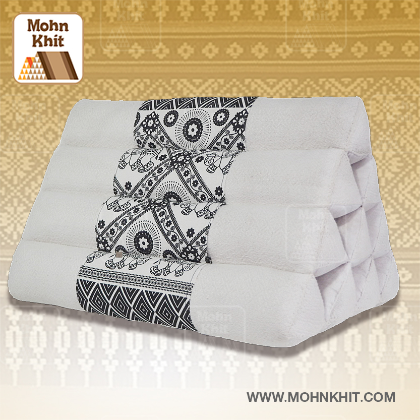 หมอนสามเหลี่ยม10ช่อง 50x28x30Cm.Decorate design Triangle kapok Traditional Floor Cushions 10 holes.