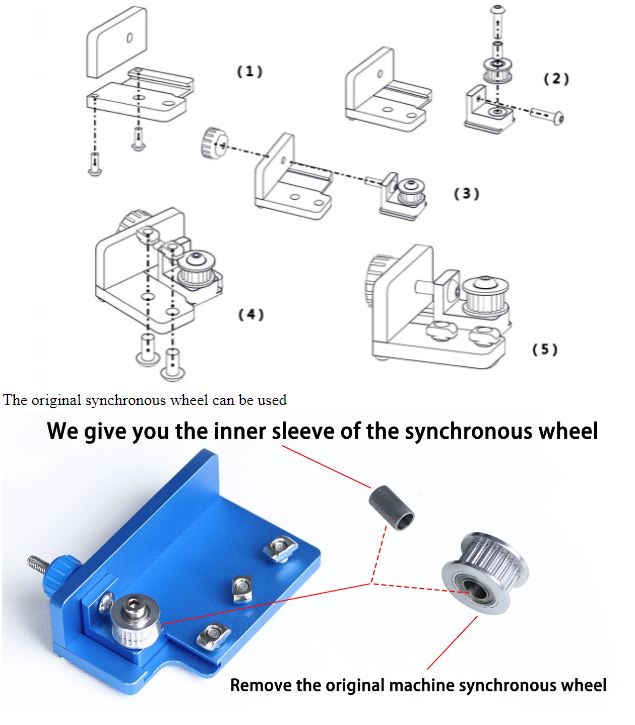 Artillery X1 - X2 - Genius - Genius Pro. Alloy CNC Belt adjuster X & Y axis.