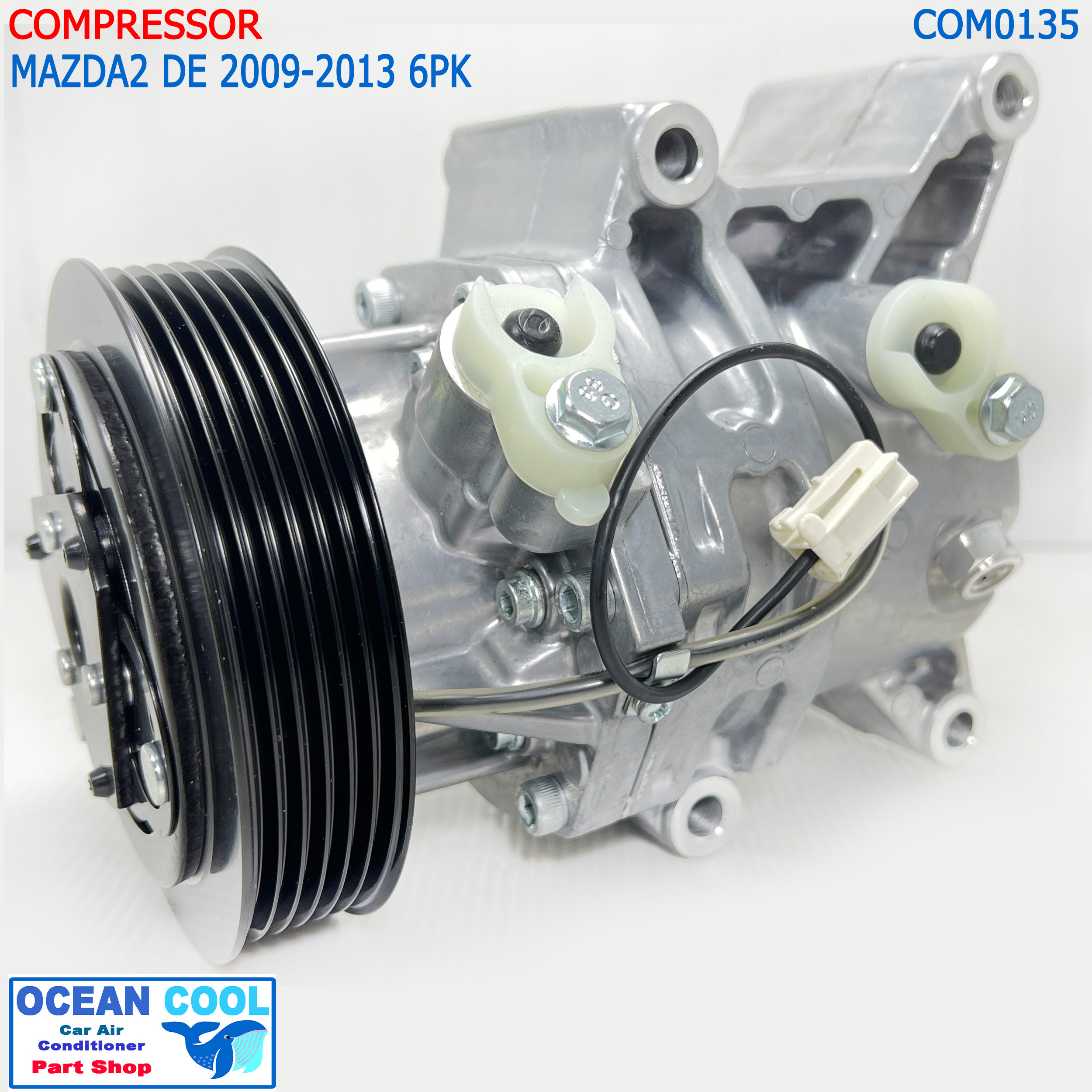 คอมแอร์ Mazda 2012 - 2014 COM0135 โฉม DE คาลโซนิค คอมเพรสเซอร์ แอร์ มาสด้า2 DE คอมแอร์รถยนต์ มาสด้า 2 คาลโซนิค Compressor Mazda2 Calsonic