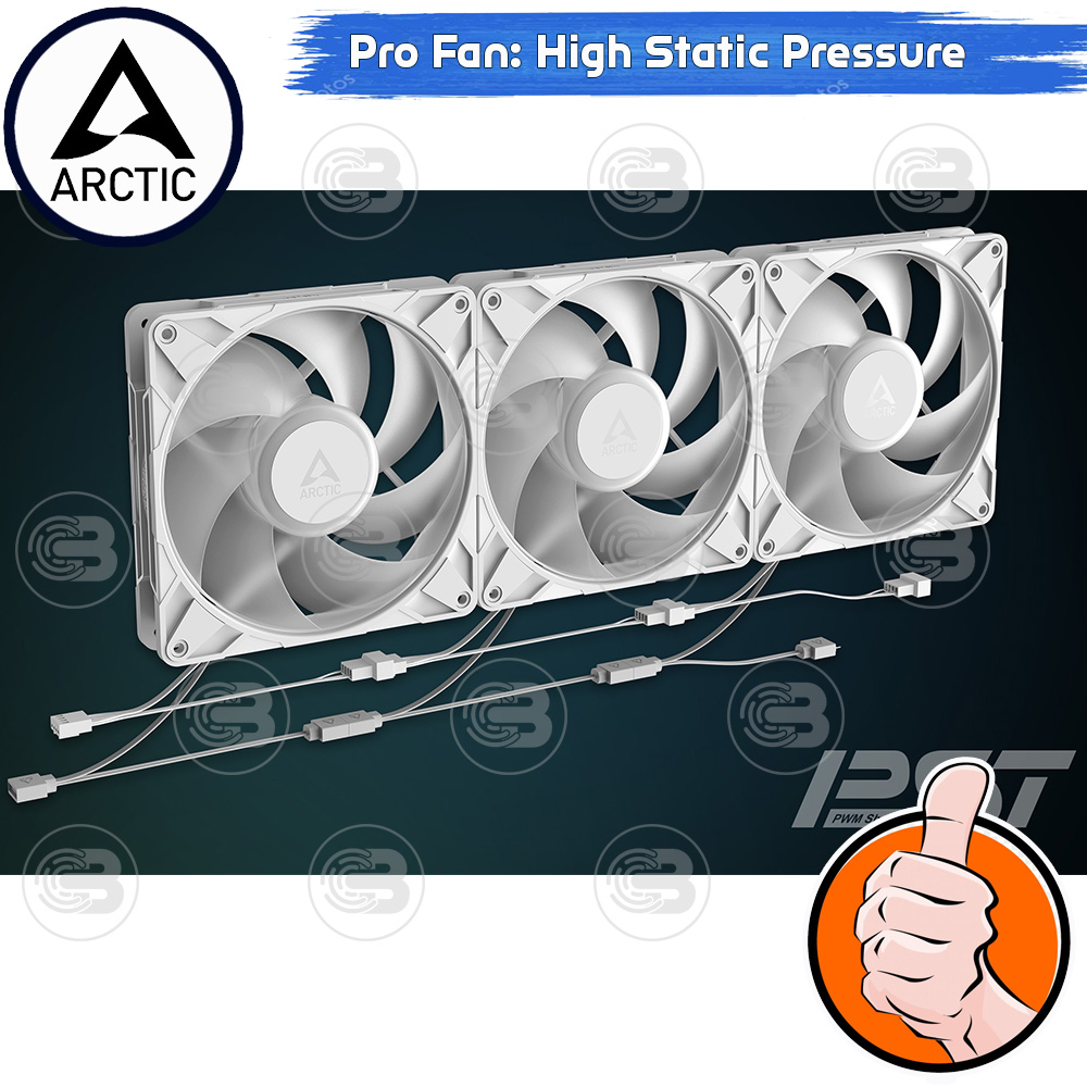 [CoolBlasterThai] ARCTIC P14 PRO A-RGB White (size 140 mm.) X3 Value Pack PC Fan Case ประกัน 6 ปี