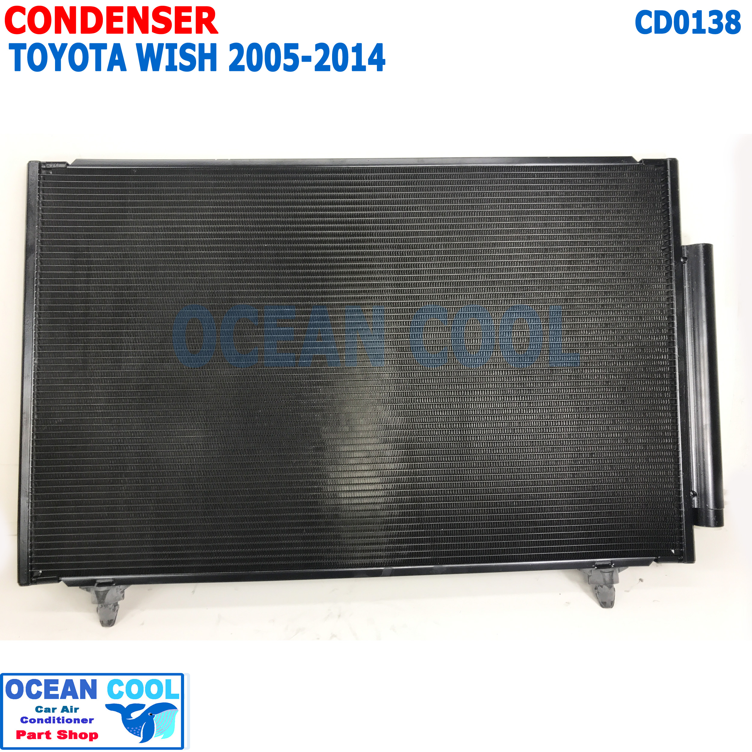 แผงแอร์ โตโยต้า วิช รุ่น 1-2 2005 - 2014 CD0138 CONDENSER FOR TOYOTA WISH 2005 -2014 Wish รังผึ้งแอร์ คอยล์ร้อน อะไหล่ แอร์ รถยนต์