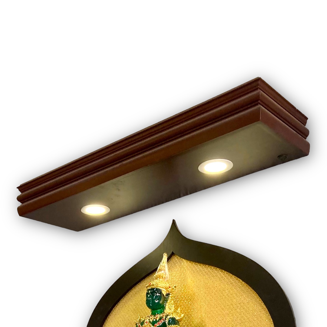 กล่องไฟลายบัว สีน้ำตาล