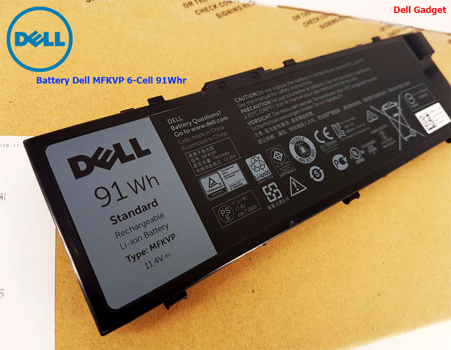 Battery Dell Precision 17 รุ่น 7710, 7720, 6-Cell, 91Whr แบตเตอรี่ MFKVP ของแท้รับประกันศูนย์ Dell Thailand On-site Service