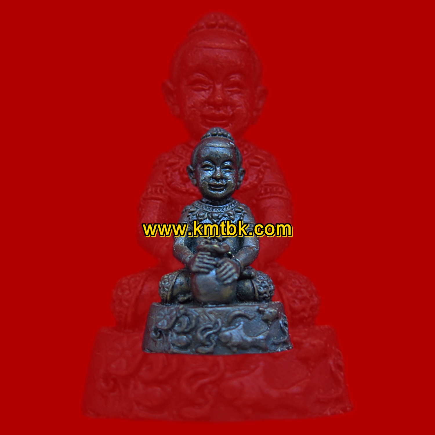 กุมารทอง พาร่ำรวย หลวงพ่อชวน วัดเขาแก้ว จ.อ่างทอง เนื้อโลหะ อุดมวลสารใต้ฐาน แบบพกพา รุ่น7
