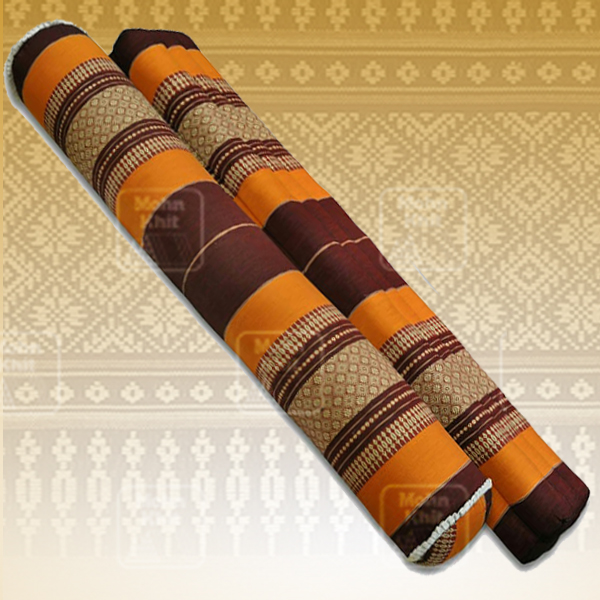 หมอนข้างเหลี่ยมขิด, หมอนข้างกลมขิด // Large Square Bolster Khit Pillow Size 20 cm x 105 cm