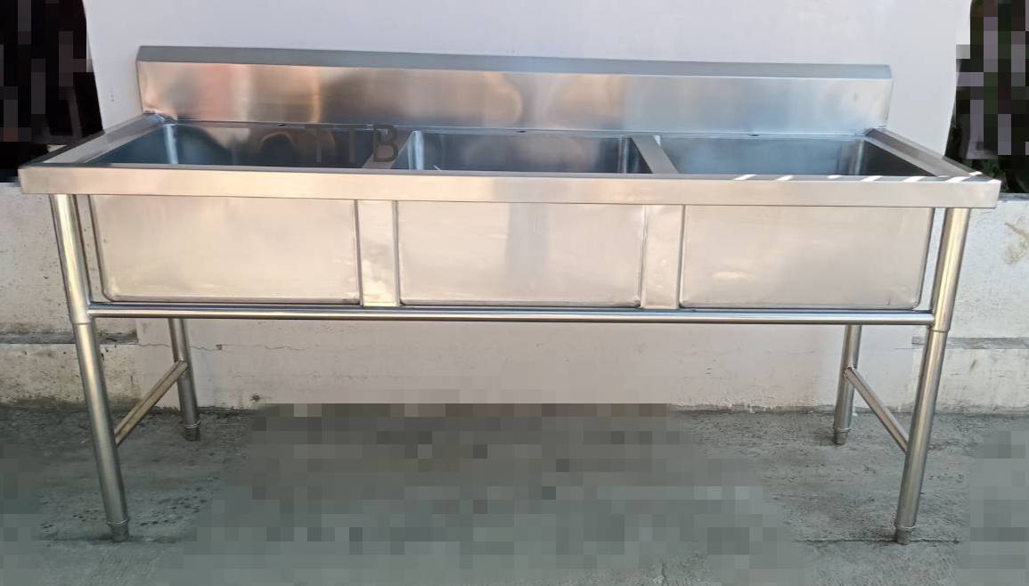 ซิงค์ล้างจานสแตนเลส 3 หลุมลึกพิเศษ รุ่น: SWSDD-186580H