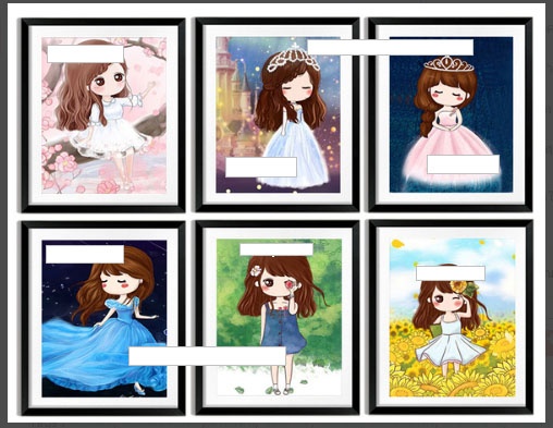 ครอสติสคริสตัล รูปการ์ตูนเจ้าหญิงแสนสวย (มี 6 แบบ ) 6 สไตล์ กรุณาเลือกลายด้วยนะคะ