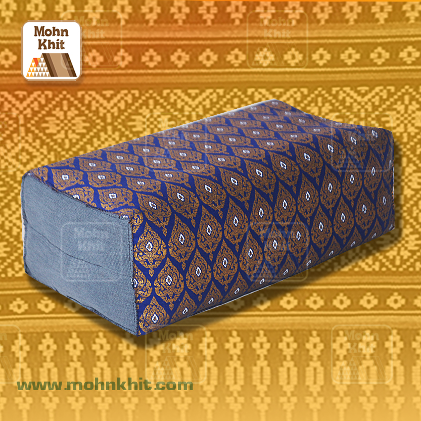 หมอนหนุนผ้าพิมพ์ทอง, ของรับไหว้ ,The original Khit Rectangle health Pillow Thai Bolster Lumber 33x15x10 cm