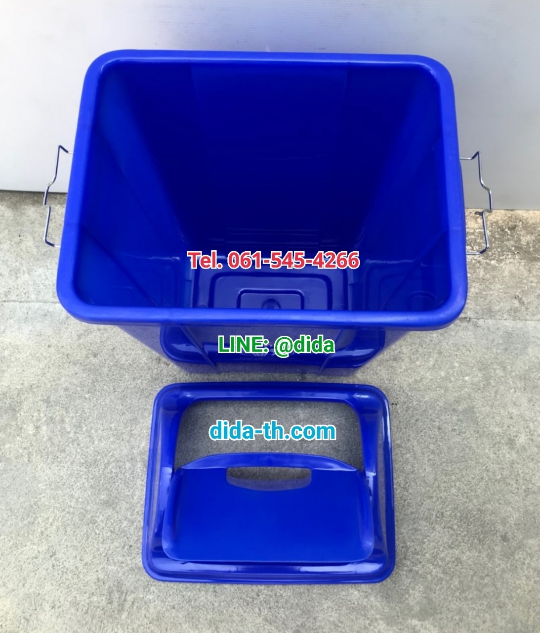 ถังขยะแยกประเภท ถังขยะพลาสติก ทรงเหลี่ยม ฝาแกว่ง 30 ลิตร