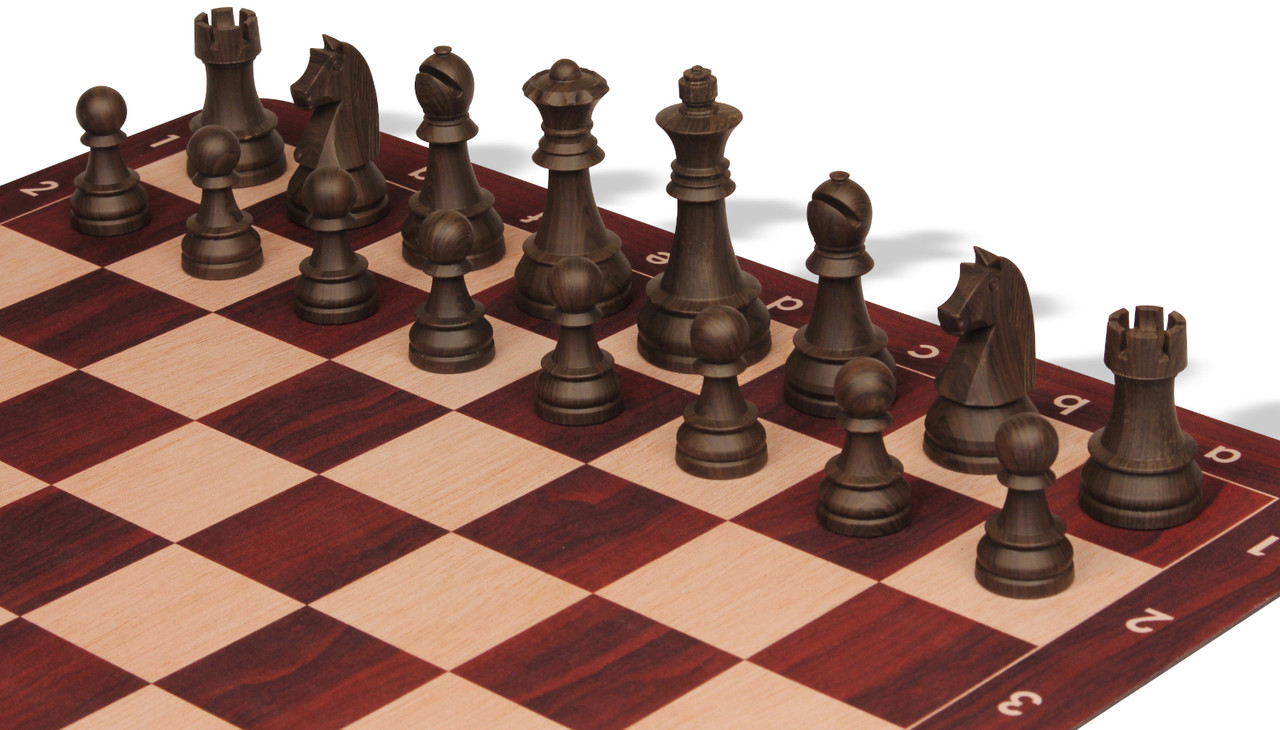 ชุดหมากรุกสากล German Knight Series Chess Set - Euro Wood Grain