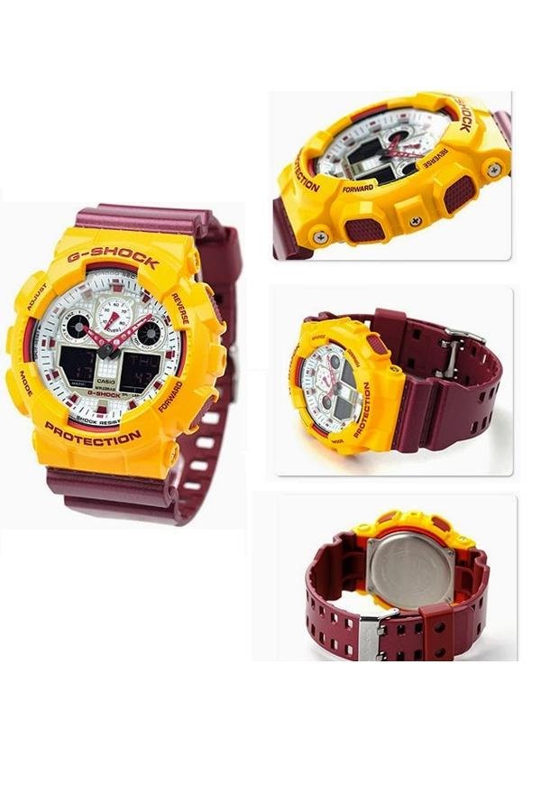 CASIO G-Shock นาฬิกาข้อมือ Yellow/Red รุ่น GA-100CS-9ADR