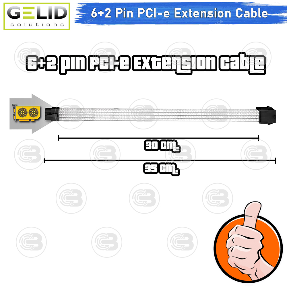 [CoolBlasterThai] GELID 6+2-Pin PCI-e EXTENSION BLACK CABLE (CA-8P-05)