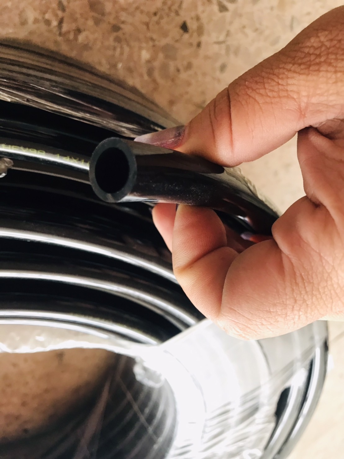 สายลม PU สีดำ ขนาด 14 มม.(Black PU air hose, size 14 mm.) แบ่งขาย(เมตร) #140100