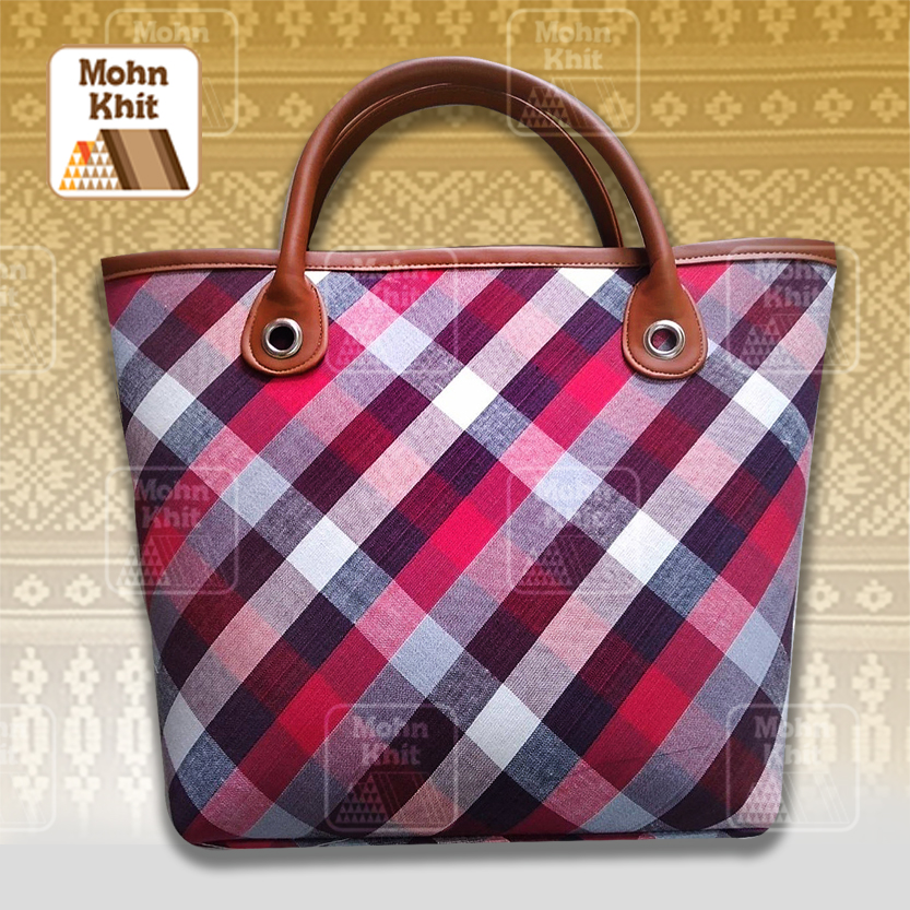 กระเป๋าขาวม้า,กระเป๋าผ้าขิด กระเป๋าถือ กระเป๋าหิ้ว 11x32x32 Cm//Khit Bag, Tote Bag, Tote Bag 11x32x32 Cm